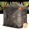 Hunting Blind, 270° See Through Ground Blind, 2-3 Person Pop Up Deer Blind for Hunting with Carrying Bag, Portable Resilient Hunting Tent