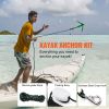 Kayak Anchor Kit, 3.5 lb Paddle Board Anchor Kit with 26.2 ft/8 m Rope and Buoy, Folding Small Boat Anchor with Storage Bag and Snap Hook
